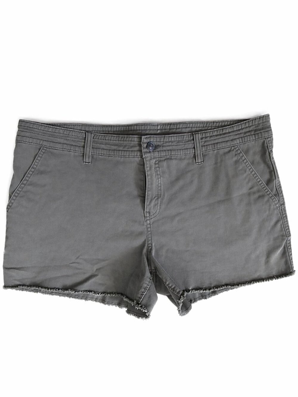 prAna Organic Cotton Olive Raw Hem Shorts Green |  14